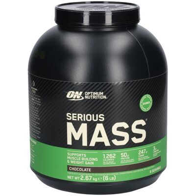 Optimum Nutrition Serious Mass Weight Gainer Protein Powder Chocolate Poudre 2672 g - Publicité Optimum Nutrition Serious Mass Weight Gainer Protein Powder Chocolate Poudre 2672 g - Publicité