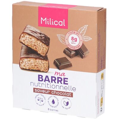 Milical Barres Hyperproteinées Chocolat Barre 6 pc(s) - Publicité Milical Barres Hyperproteinées Chocolat Barre 6 pc(s) - Publicité