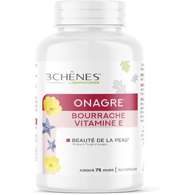Les 3 Chênes Huile d'Onagre & Borrage - Beauté et Bien-être Feminin - 150 Capsules - Publicité Les 3 Chênes Huile d'Onagre & Borrage - Beauté et Bien-être Feminin - 150 Capsules - Publicité