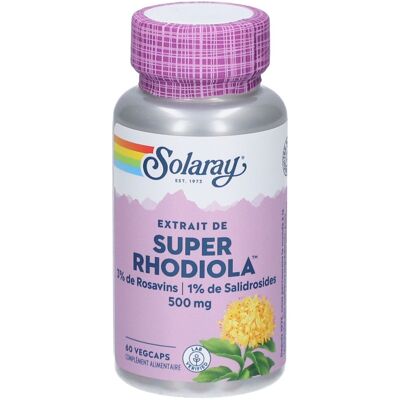 Solaray Rhodiola Rosea 60 Capsules - Soutien au Stress et Énergie - Publicité Solaray Rhodiola Rosea 60 Capsules - Soutien au Stress et Énergie - Publicité