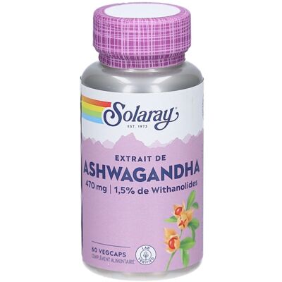 Solaray Ashwagandha 470 Mg - Végétarien - Soutien Stress & Fatigue - Publicité Solaray Ashwagandha 470 Mg - Végétarien - Soutien Stress & Fatigue - Publicité