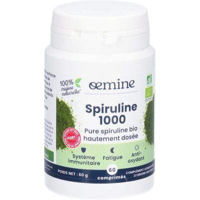 Oemine Spiruline 1000 Bio 60 Comprimés - Complément alimentaire - Publicité Oemine Spiruline 1000 Bio 60 Comprimés - Complément alimentaire - Publicité
