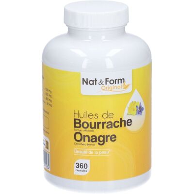 PDM to be maintained Nat&Form Huiles de bourrache/onagre en capsules Capsule(S) 360 pc(s) - Publicité PDM to be maintained Nat&Form Huiles de bourrache/onagre en capsules Capsule(S) 360 pc(s) - Publicité