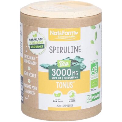 Spiruline Bio Nat & Form 200 Comprimés - Supplément - Publicité Spiruline Bio Nat & Form 200 Comprimés - Supplément - Publicité