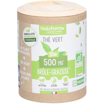 Nat & Form Thé Vert Bio en Gélules - Complément Alimentaire - Publicité Nat & Form Thé Vert Bio en Gélules - Complément Alimentaire - Publicité
