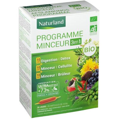 Programme Minceur Ultra Concentré Bio Naturland - 30 Ampoules - Publicité Programme Minceur Ultra Concentré Bio Naturland - 30 Ampoules - Publicité