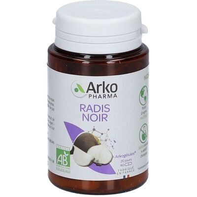 Arkopharma Radis Noir 40 Gélules - Soutien hépatique bio - Publicité Arkopharma Radis Noir 40 Gélules - Soutien hépatique bio - Publicité