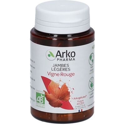 Arkopharma Arkogélules Vigne Rouge - Soutient la circulation - 45 capsules - Publicité Arkopharma Arkogélules Vigne Rouge - Soutient la circulation - 45 capsules - Publicité