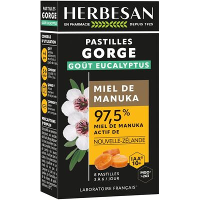 Herbesan Pastilles Gorge Miel de Manuka IAA 10+ Pastille(S) À Sucer 8 pc(s) - Publicité Herbesan Pastilles Gorge Miel de Manuka IAA 10+ Pastille(S) À Sucer 8 pc(s) - Publicité