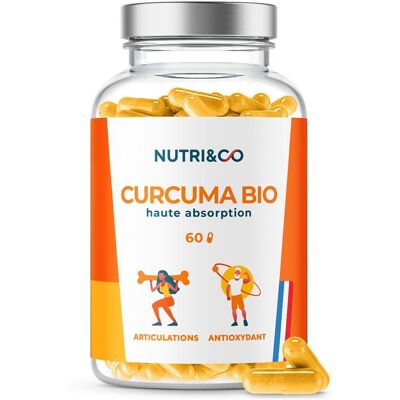 Nutri&Co Curcuma Bio Haute Absorption - 60 Gélules - Publicité Nutri&Co Curcuma Bio Haute Absorption - 60 Gélules - Publicité