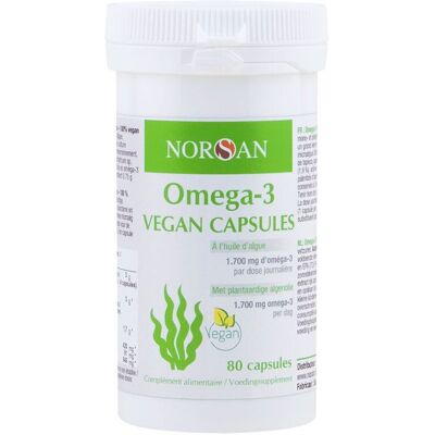 Norsan Omega-3 Capsules Végétales - Huile d'Algue - 80 Capsules - Publicité Norsan Omega-3 Capsules Végétales - Huile d'Algue - 80 Capsules - Publicité