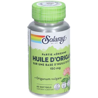 Huile d'Origan Solaray 150 mg - 60 Capsules Véganes - Défenses Naturelles - Publicité Huile d'Origan Solaray 150 mg - 60 Capsules Véganes - Défenses Naturelles - Publicité