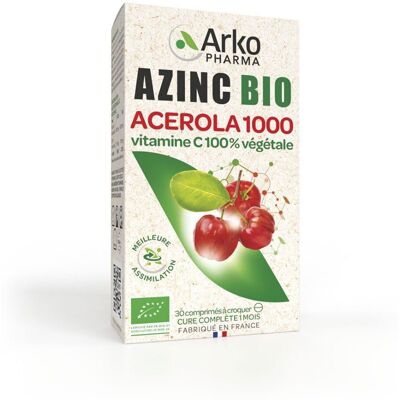 Arkopharma Azinc Naturel Acerola 1000 Bio 30 Comprimés - Complément Alimentaire - Publicité Arkopharma Azinc Naturel Acerola 1000 Bio 30 Comprimés - Complément Alimentaire - Publicité