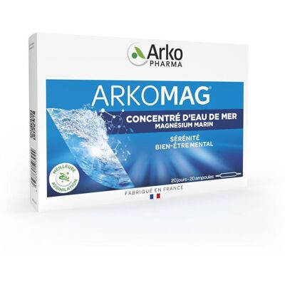 Arkopharma Arkomag Concentré d'Eau de Mer Magnésium Marin - 20 ampoules de 10ml - Complément alimentaire - Publicité Arkopharma Arkomag Concentré d'Eau de Mer Magnésium Marin - 20 ampoules de 10ml - Complément alimentaire - Publicité