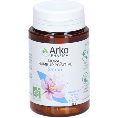 Arkopharma Arkogélules Safran Bio - Moral, Humeur Positive - 30 Comprimés - Pot 30 gélules - Publicité Arkopharma Arkogélules Safran Bio - Moral, Humeur Positive - 30 Comprimés - Pot 30 gélules - Publicité