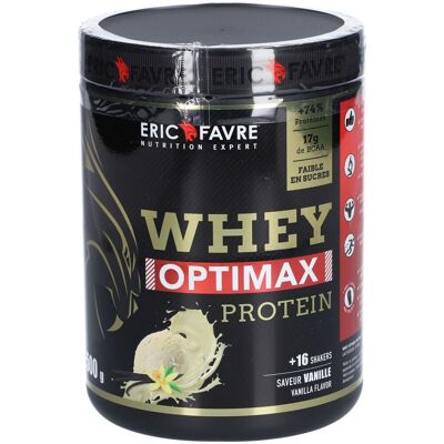ERIC FAVRE Whey Optimax Protéines saveur Vanille Poudre 500 g - Publicité ERIC FAVRE Whey Optimax Protéines saveur Vanille Poudre 500 g - Publicité