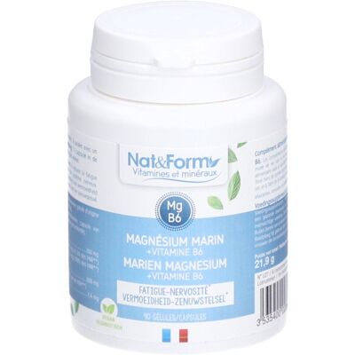 Nat & Form Nat&Form MAGNÉSIUM MARIN + VITAMINE B6 Capsule(S) 40 pc(s) - Publicité Nat & Form Nat&Form MAGNÉSIUM MARIN + VITAMINE B6 Capsule(S) 40 pc(s) - Publicité