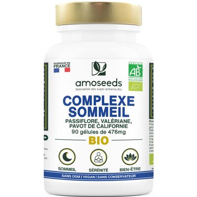 amoseeds COMPLEXE SOMMEIL BIO - PASSIFLORE, VALÉRIANE, PAVOT DE CALIFORNIE Capsule(S) 90 pc(s) - Publicité amoseeds COMPLEXE SOMMEIL BIO - PASSIFLORE, VALÉRIANE, PAVOT DE CALIFORNIE Capsule(S) 90 pc(s) - Publicité