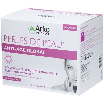 Arkopharma Perles de Peau® Anti-âge Global Poudre 30 pc(s) - Publicité Arkopharma Perles de Peau® Anti-âge Global Poudre 30 pc(s) - Publicité