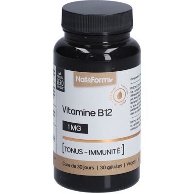 Nat & Form Vitamine B12 1mg Gélules - Complément alimentaire - Publicité Nat & Form Vitamine B12 1mg Gélules - Complément alimentaire - Publicité