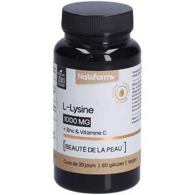 Nat&Form L-Lysine 1000mg - Soutien peau & immunité - Publicité Nat&Form L-Lysine 1000mg - Soutien peau & immunité - Publicité