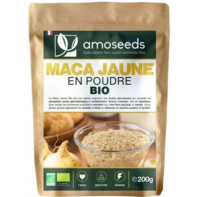 Amoseeds Maca Jaune Bio Poudre 200 g - Publicité Amoseeds Maca Jaune Bio Poudre 200 g - Publicité