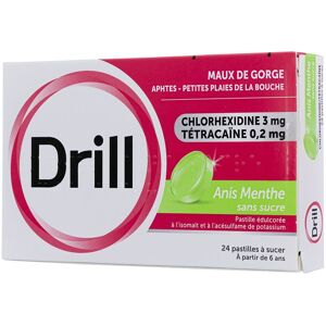 Pierre Fabre Drill Anis/Menthe s/s Pastille(S) 24 pc(s) - Publicité Pierre Fabre Drill Anis/Menthe s/s Pastille(S) 24 pc(s) - Publicité