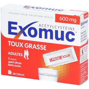 Exomuc® Exomuc Acétylcystéine Adultes 600 mg Sachet(S) 6 pc(s) - Publicité Exomuc® Exomuc Acétylcystéine Adultes 600 mg Sachet(S) 6 pc(s) - Publicité