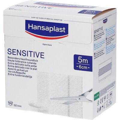 Hansaplast® SENSITIVE Pansement 5 m x 6 cm Pansement(S) 1 pc(s) - Publicité Hansaplast® SENSITIVE Pansement 5 m x 6 cm Pansement(S) 1 pc(s) - Publicité