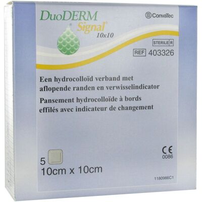 Convatec DuoDERM™ Signal Pansement hydrocolloïde Stérile Transparent 10 cm x Compresses 5 pc(s) - Publicité Convatec DuoDERM™ Signal Pansement hydrocolloïde Stérile Transparent 10 cm x Compresses 5 pc(s) - Publicité