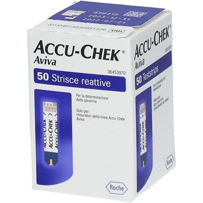 Tire de test de glucose Roche Accu-Chek Aviva - 50 pièces - Publicité Tire de test de glucose Roche Accu-Chek Aviva - 50 pièces - Publicité