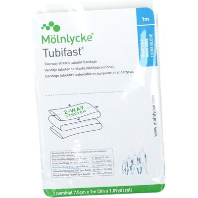 Mölnlycke Tubifast Bleu 7,5cm x 1m - Bandage - Publicité Mölnlycke Tubifast Bleu 7,5cm x 1m - Bandage - Publicité