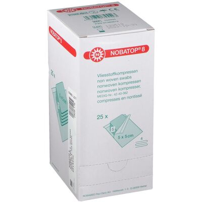 Nobatop® 8 Compresses en nontissé 5 x cm 125 pc(s) - Publicité Nobatop® 8 Compresses en nontissé 5 x cm 125 pc(s) - Publicité