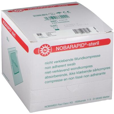 NOBARAPID® -steril Compresse en non tissé adhérante 10 x cm Compresses 50 pc(s) - Publicité NOBARAPID® -steril Compresse en non tissé adhérante 10 x cm Compresses 50 pc(s) - Publicité