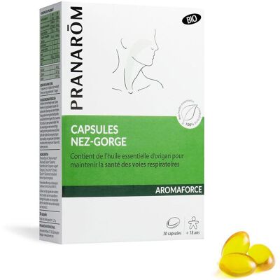 PRANAROM PRANARÔM - Aromaforce Capsules Nez-Gorge Compléments Alimentaires Aux Huiles Essentielles Origan(*) (*) Maintient La Santé Des Voies Respiratoires 100% Bio 30 Capsule(S) pc(s) - Publicité PRANAROM PRANARÔM - Aromaforce Capsules Nez-Gorge Compléments Alimentaires Aux Huiles Essentielles Origan(*) (*) Maintient La Santé Des Voies Respiratoires 100% Bio 30 Capsule(S) pc(s) - Publicité