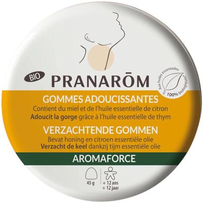 PRANAROM PRANARÔM - Aromaforce Gommes Adoucissantes Compléments Alimentaires Aux Huiles Essentielles Citron, Miel & Thym Apaise La Gorge Boîte Métal 45g Pastille(S) 45 pc(s) - Publicité PRANAROM PRANARÔM - Aromaforce Gommes Adoucissantes Compléments Alimentaires Aux Huiles Essentielles Citron, Miel & Thym Apaise La Gorge Boîte Métal 45g Pastille(S) 45 pc(s) - Publicité