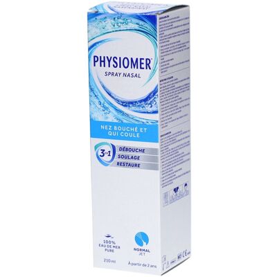 Physiomer® Normal Jet Spray Nasal Nez bouché et qui coule 210 ml - Publicité Physiomer® Normal Jet Spray Nasal Nez bouché et qui coule 210 ml - Publicité