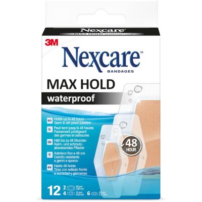 3M Nexcare™ MAX HOLD Waterproof pansements Pansement(S) 12 pc(s) - Publicité 3M Nexcare™ MAX HOLD Waterproof pansements Pansement(S) 12 pc(s) - Publicité