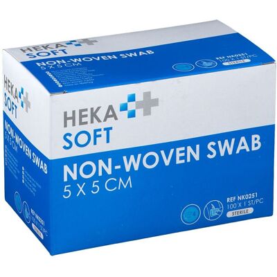 HEKA SOFT Compresse non tissée stérile 5 x cm Compresses 100 pc(s) - Publicité HEKA SOFT Compresse non tissée stérile 5 x cm Compresses 100 pc(s) - Publicité