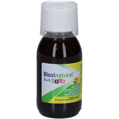 PDM to be maintained Bisolnatural 3 in 1 Kids Solution naturelle contre la toux grasse, sèche et le mal de gorge Sirop 100 ml - Publicité PDM to be maintained Bisolnatural 3 in 1 Kids Solution naturelle contre la toux grasse, sèche et le mal de gorge Sirop 100 ml - Publicité