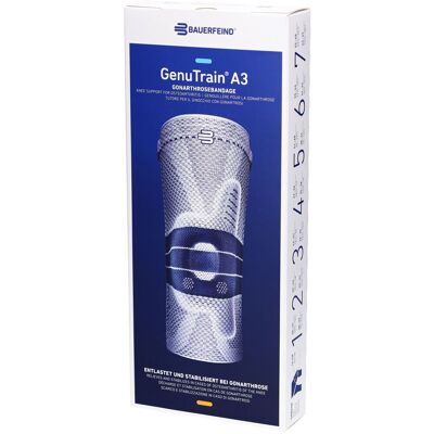 BAUERFEIND® GenuTrain® A3 Genouillère taille 4 titane gauche Bandage(S) 1 pc(s) - Publicité BAUERFEIND® GenuTrain® A3 Genouillère taille 4 titane gauche Bandage(S) 1 pc(s) - Publicité
