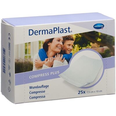 HARTMANN Dermaplast® Compress Plus 7,5 x 10 cm Compresses 25 pc(s) - Publicité HARTMANN Dermaplast® Compress Plus 7,5 x 10 cm Compresses 25 pc(s) - Publicité