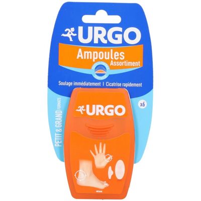 URGO Ampoules Traitement - Assortiment de pansements surépais Pansement(S) 6 pc(s) - Publicité URGO Ampoules Traitement - Assortiment de pansements surépais Pansement(S) 6 pc(s) - Publicité
