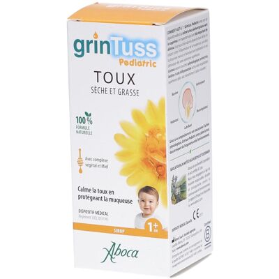 Aboca GRINTUSS PEDIATRIC TOUX SIROP - Dès 1 an Sirop 128 g - Publicité Aboca GRINTUSS PEDIATRIC TOUX SIROP - Dès 1 an Sirop 128 g - Publicité
