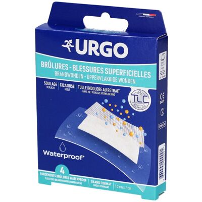 Urgo Pansements Waterproof Brûlures & Blessures - 10x7cm, 4 pcs - Publicité Urgo Pansements Waterproof Brûlures & Blessures - 10x7cm, 4 pcs - Publicité