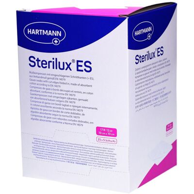 Hartmann - Stérilux ES - 10 x 10 cm - 12 plis - Gazes stériles - Publicité Hartmann - Stérilux ES - 10 x 10 cm - 12 plis - Gazes stériles - Publicité