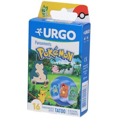 Urgo Pansements Pokémon Effet Tatoo 16 - Bandages Pokémon - Publicité Urgo Pansements Pokémon Effet Tatoo 16 - Bandages Pokémon - Publicité