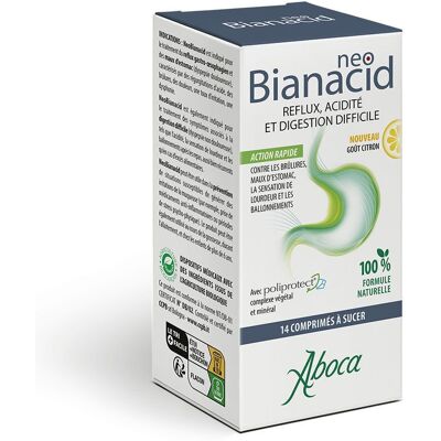 Aboca Gastro-intestinale Neobianacid Reflux Acidité & Digestion Difficile Goût Citron Comprimé(S) À Sucer 14 pc(s) - Publicité Aboca Gastro-intestinale Neobianacid Reflux Acidité & Digestion Difficile Goût Citron Comprimé(S) À Sucer 14 pc(s) - Publicité