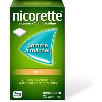 Nicorette® fruits s/s 2 mg Gummies 105 pc(s) - Publicité Nicorette® fruits s/s 2 mg Gummies 105 pc(s) - Publicité