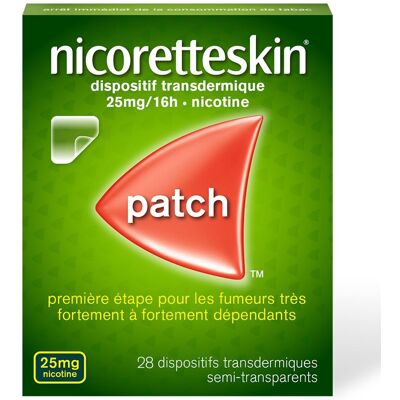 Nicoretteskin 25 mg/16 h Patch transdermique 28 pièces - Publicité Nicoretteskin 25 mg/16 h Patch transdermique 28 pièces - Publicité